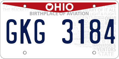 OH license plate GKG3184