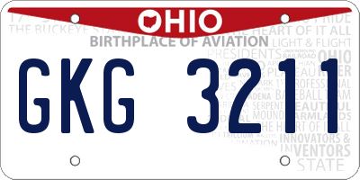 OH license plate GKG3211