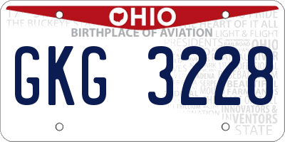 OH license plate GKG3228