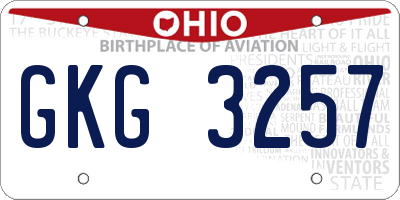 OH license plate GKG3257