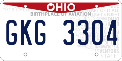 OH license plate GKG3304