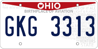 OH license plate GKG3313