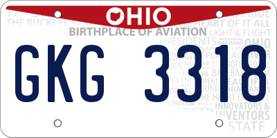 OH license plate GKG3318