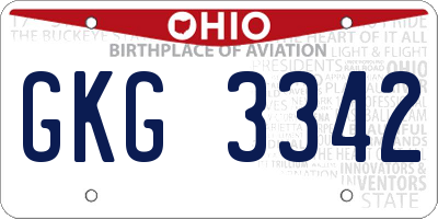 OH license plate GKG3342