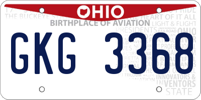 OH license plate GKG3368