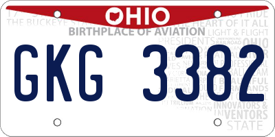 OH license plate GKG3382