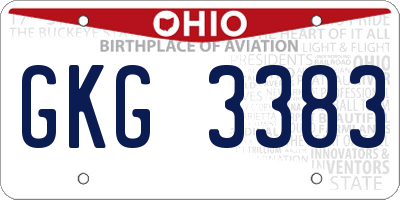 OH license plate GKG3383