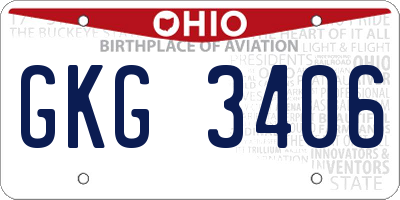 OH license plate GKG3406