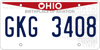 OH license plate GKG3408