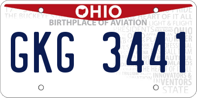 OH license plate GKG3441