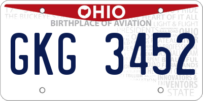 OH license plate GKG3452