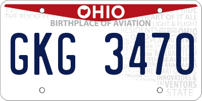 OH license plate GKG3470