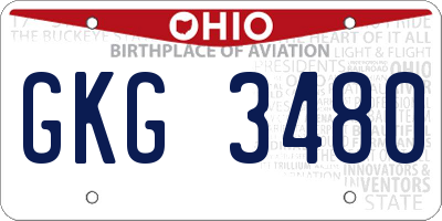 OH license plate GKG3480