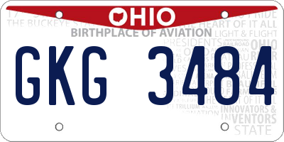 OH license plate GKG3484