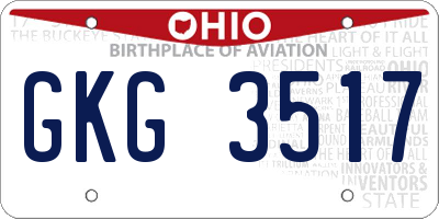OH license plate GKG3517