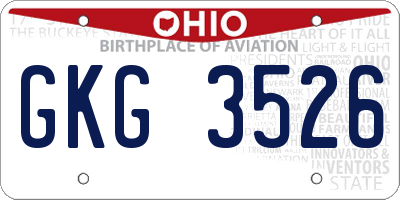 OH license plate GKG3526