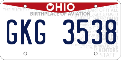 OH license plate GKG3538