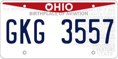 OH license plate GKG3557
