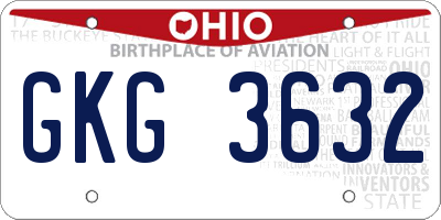 OH license plate GKG3632