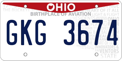 OH license plate GKG3674