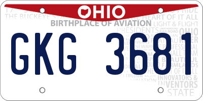 OH license plate GKG3681