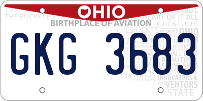 OH license plate GKG3683