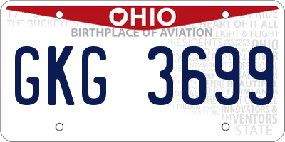 OH license plate GKG3699