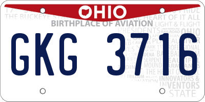 OH license plate GKG3716