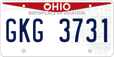 OH license plate GKG3731
