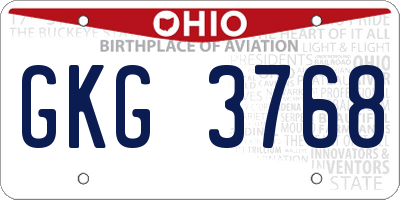 OH license plate GKG3768