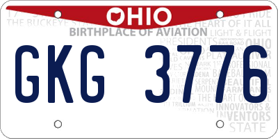 OH license plate GKG3776