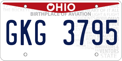 OH license plate GKG3795