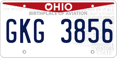 OH license plate GKG3856