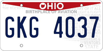 OH license plate GKG4037
