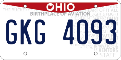 OH license plate GKG4093