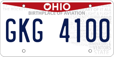 OH license plate GKG4100