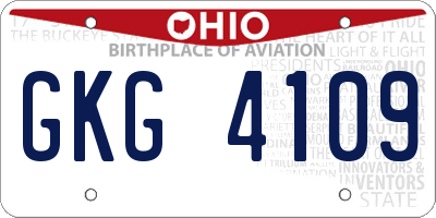 OH license plate GKG4109