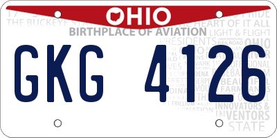 OH license plate GKG4126