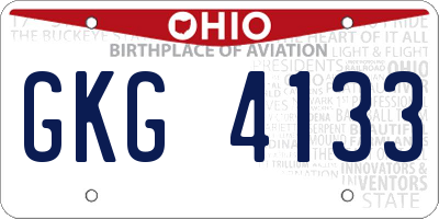 OH license plate GKG4133