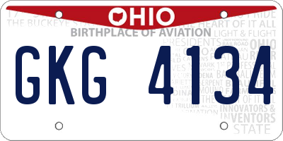 OH license plate GKG4134