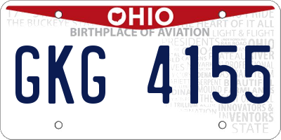 OH license plate GKG4155