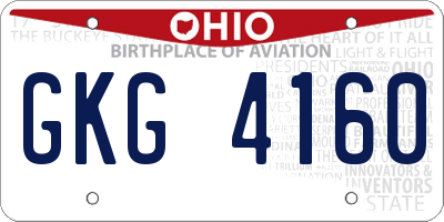 OH license plate GKG4160