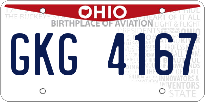 OH license plate GKG4167