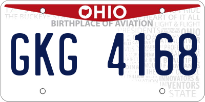 OH license plate GKG4168
