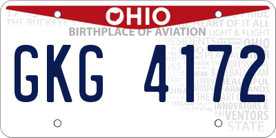 OH license plate GKG4172