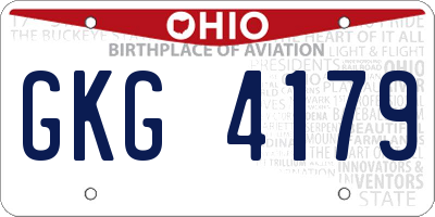 OH license plate GKG4179