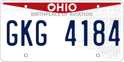 OH license plate GKG4184