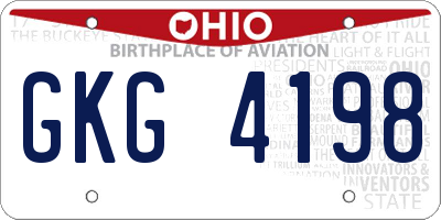 OH license plate GKG4198