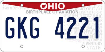 OH license plate GKG4221