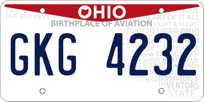 OH license plate GKG4232